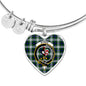 Blackwatch Blue Modern Scottish Clan Tartan Bangle Heart Shine On Bangle Heart
