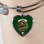 Agnew Hunting Clan Tartan Heart Bangle Shine On Bangle Heart