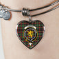 Cumming Hunting Ancient Scottish Clan Tartan Bracelet Bangle Heart Jewelry Shine On Bangle Heart