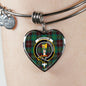 Chisholm Hunting Ancient Scottish Clan Tartan Bracelet Bangle Heart Jewelry Shine On Bangle Heart