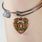 Buchanan Old Set Weathered Scottish Clan Tartan Bangle Heart Shine On Bangle Heart