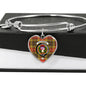 Buchanan Old Set Weathered Scottish Clan Tartan Bangle Heart Shine On Bangle Heart