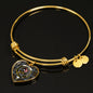 Blackwatch Brown Scottish Clan Tartan Bangle Heart Shine On Bangle Heart