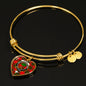 Cairns Red Scottish Clan Tartan Bangle Heart Shine On Bangle Heart