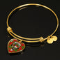 Burnett Ancient Scottish Clan Tartan Bangle Heart Shine On Bangle Heart