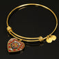Chattan Red Scottish Clan Tartan Bangle Heart Shine On Bangle Heart