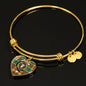 Buchanan Old Sett Scottish Clan Tartan Bangle Heart Shine On Bangle Heart