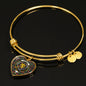 Cumming Hunting Ancient Scottish Clan Tartan Bracelet Bangle Heart Jewelry Shine On Bangle Heart