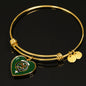 Agnew Hunting Clan Tartan Heart Bangle Shine On Bangle Heart