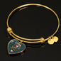 Cockburn Ancient Scottish Clan Tartan Bracelet Bangle Heart Jewelry Shine On Bangle Heart