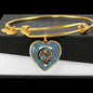 Agnew Ancient Clan Tartan Heart Bangle Shine On Bangle Heart