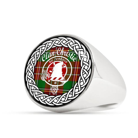 Image of Christie Crest Clan Tartan Ring Scottish