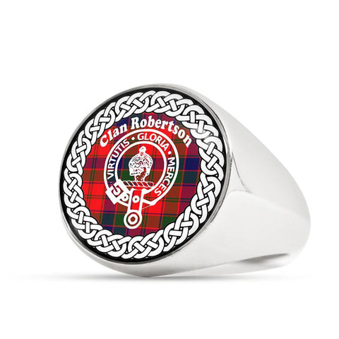 Image of Robertson Crest Clan Tartan Ring Scottish