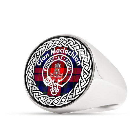 Image of Maclachlan Crest Clan Tartan Ring Scottish