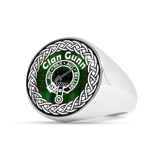 Image of Gunn Crest Clan Tartan Ring Scottish