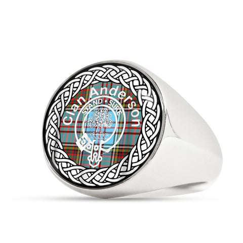 Image of Anderson Crest Clan Tartan Ring Scottish