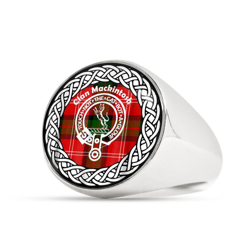 Image of Mackintosh Crest Clan Tartan Ring Scottish