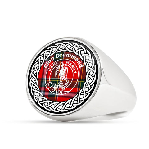 Image of Drummond Crest Clan Tartan Ring Scottish