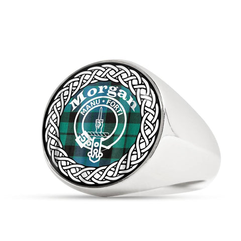 Image of Morgan Crest Clan Tartan Ring Scottish