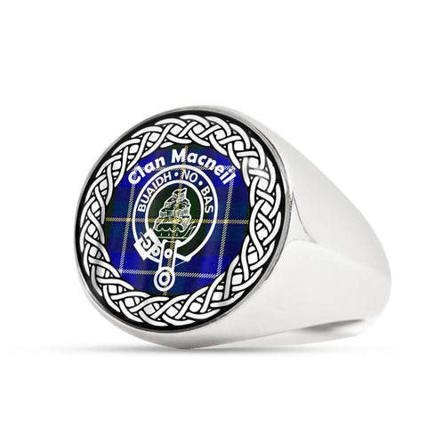 Image of Macneil Crest Clan Tartan Ring Scottish