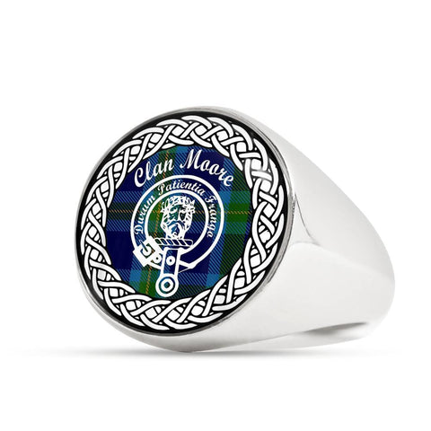 Image of Moore Crest Clan Tartan Ring Scottish