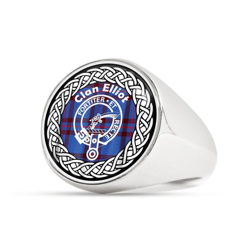 Image of Eliiot Crest Clan Tartan Ring Scottish