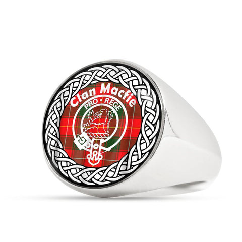 Image of Macfie Crest Clan Tartan Ring Scottish