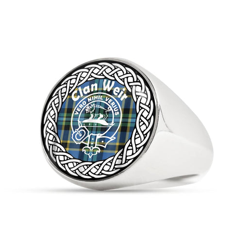 Image of Weir Crest Clan Tartan Ring Scottish