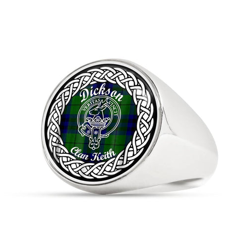 Image of Dickson Crest Clan Tartan Ring Scottish