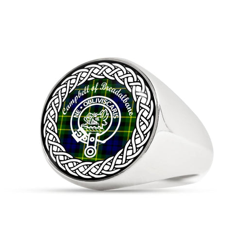 Image of Campbell Of Breadalbane Crest Clan Tartan Ring Scottish