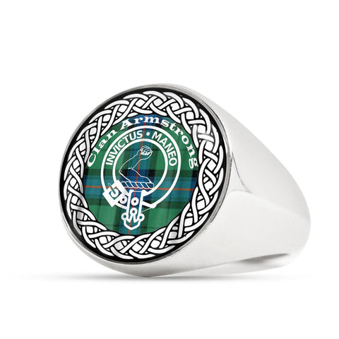 Image of Armstrong Crest Clan Tartan Ring Scottish