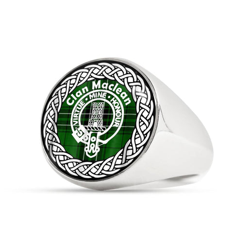 Image of Maclean Crest Clan Tartan Ring Scottish