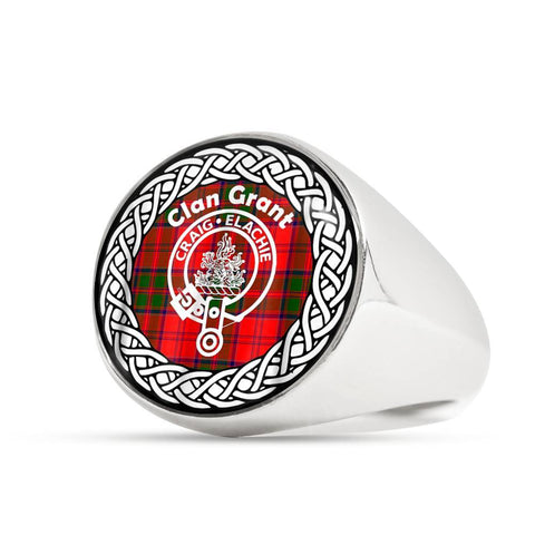Image of Grant Crest Clan Tartan Ring Scottish