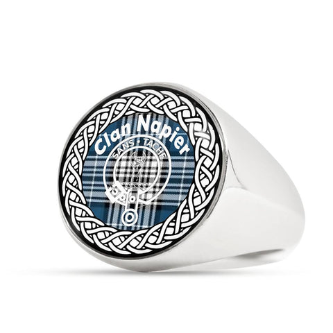 Image of Napier Crest Clan Tartan Ring Scottish