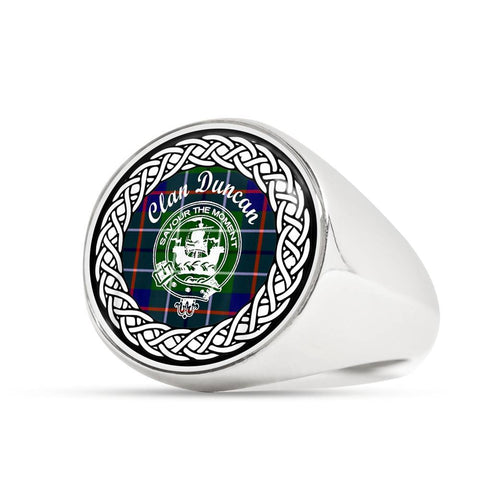 Image of Duncan Crest Clan Tartan Ring Scottish