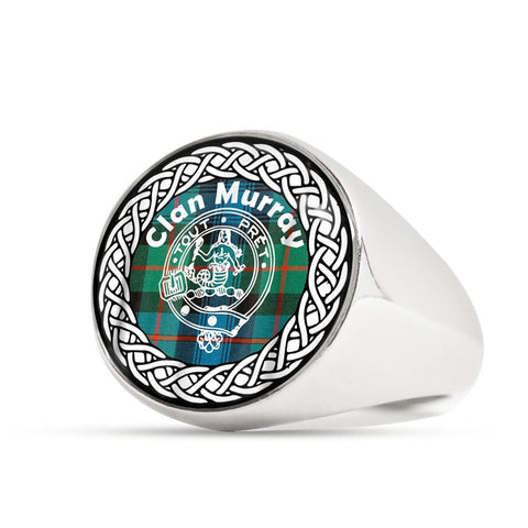 Image of Murray Crest Clan Tartan Ring Scottish