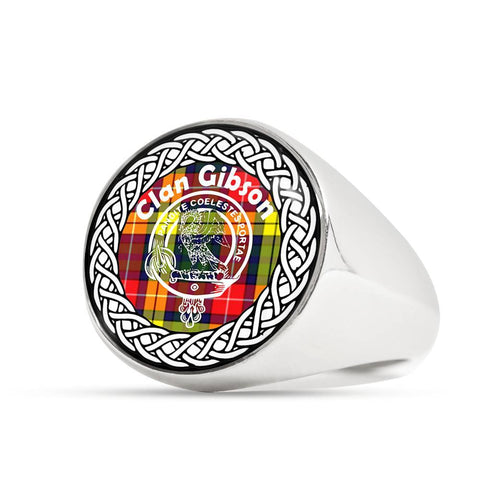 Image of Gibson Crest Clan Tartan Ring Scottish