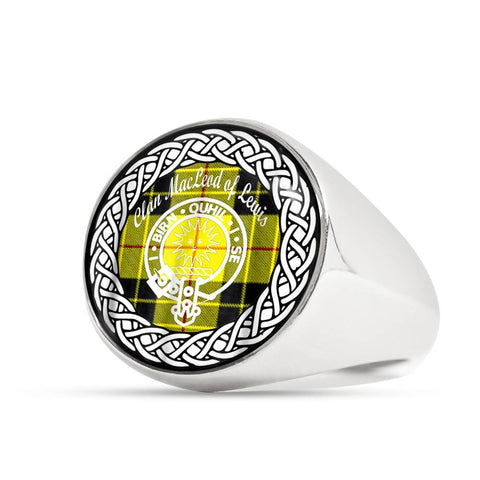 Image of MacLead Of Lewis Crest Clan Tartan Ring Scottish