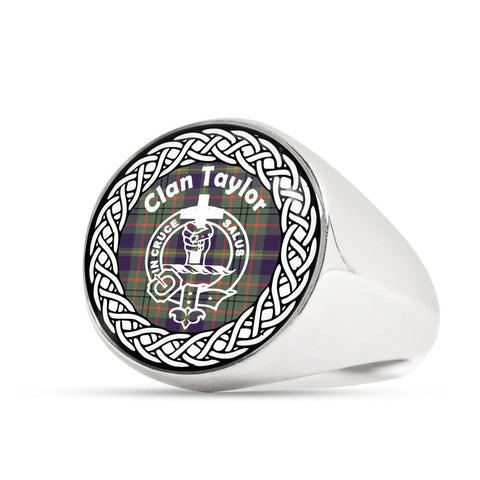 Image of Taylor Crest Clan Tartan Ring Scottish