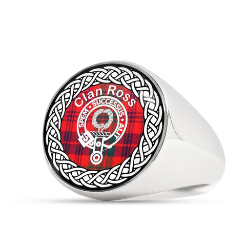 Image of Ross Crest Clan Tartan Ring Scottish