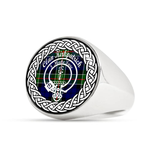 Image of Kirkpatrick Crest Clan Tartan Ring Scottish