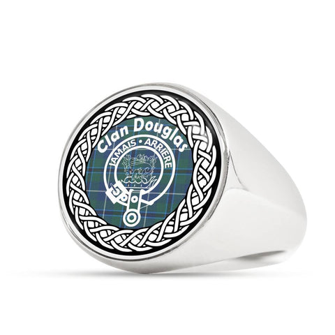 Image of Douglas Crest Clan Tartan Ring Scottish