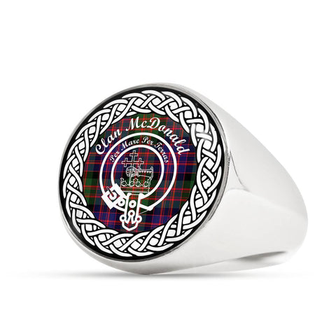 Image of McDonald Crest Clan Tartan Ring Scottish