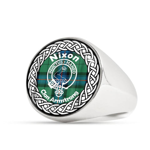 Image of Nixon Crest Clan Tartan Ring Scottish