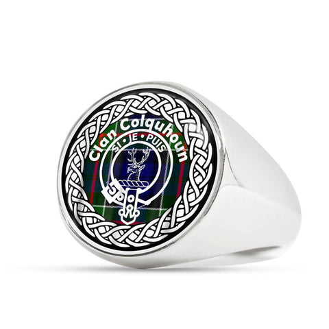 Image of Colquhoun Crest Clan Tartan Ring Scottish
