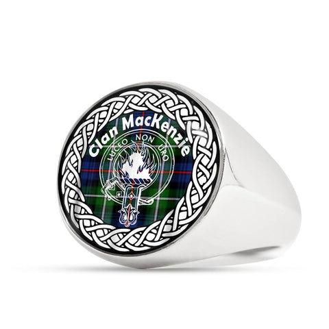 Image of MacKenzie Crest Clan Tartan Ring Scottish