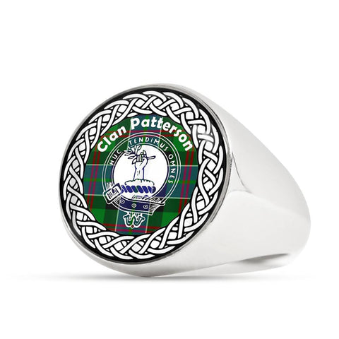 Image of Patterson Crest Clan Tartan Ring Scottish