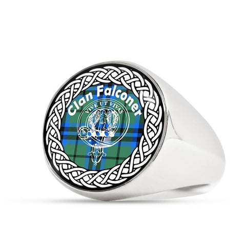 Image of Falconer Crest Clan Tartan Ring Scottish