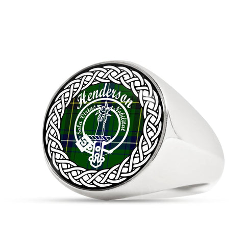 Image of Henderson Crest Clan Tartan Ring Scottish