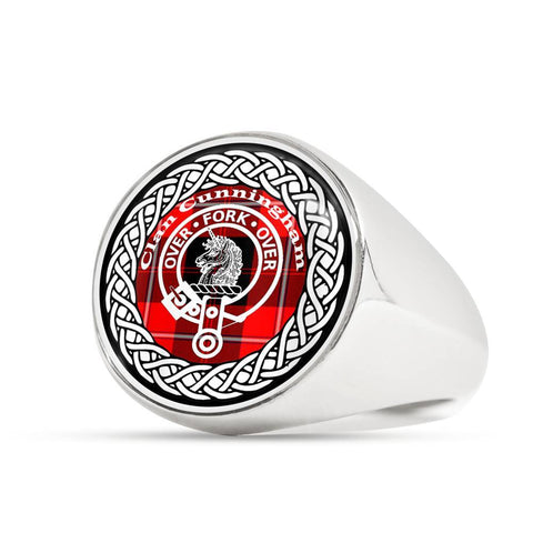 Image of Cunningham Crest Clan Tartan Ring Scottish
